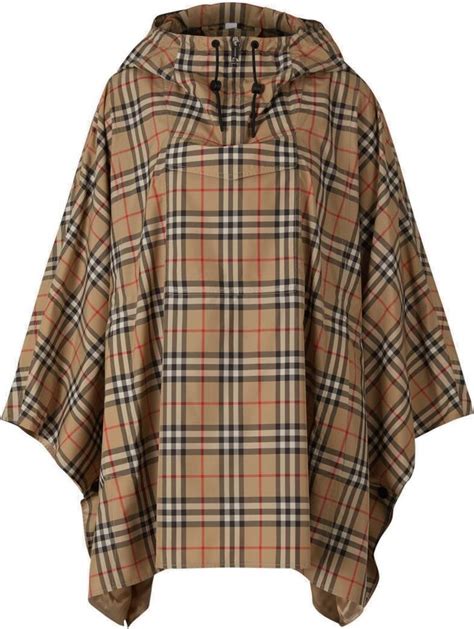 burberry ponchos size 2x fake - Burberry hooded check detailed poncho.